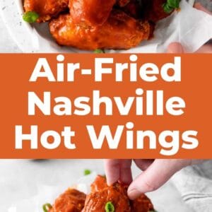 air fryer nashville hot chicken wings pin.