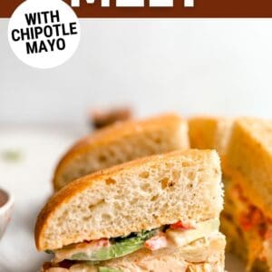 chipotle chicken avocado melt pin.