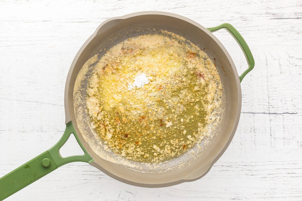 sauteed garlic in butter with flour added.