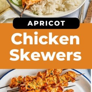 apricot chicken skewers pin.