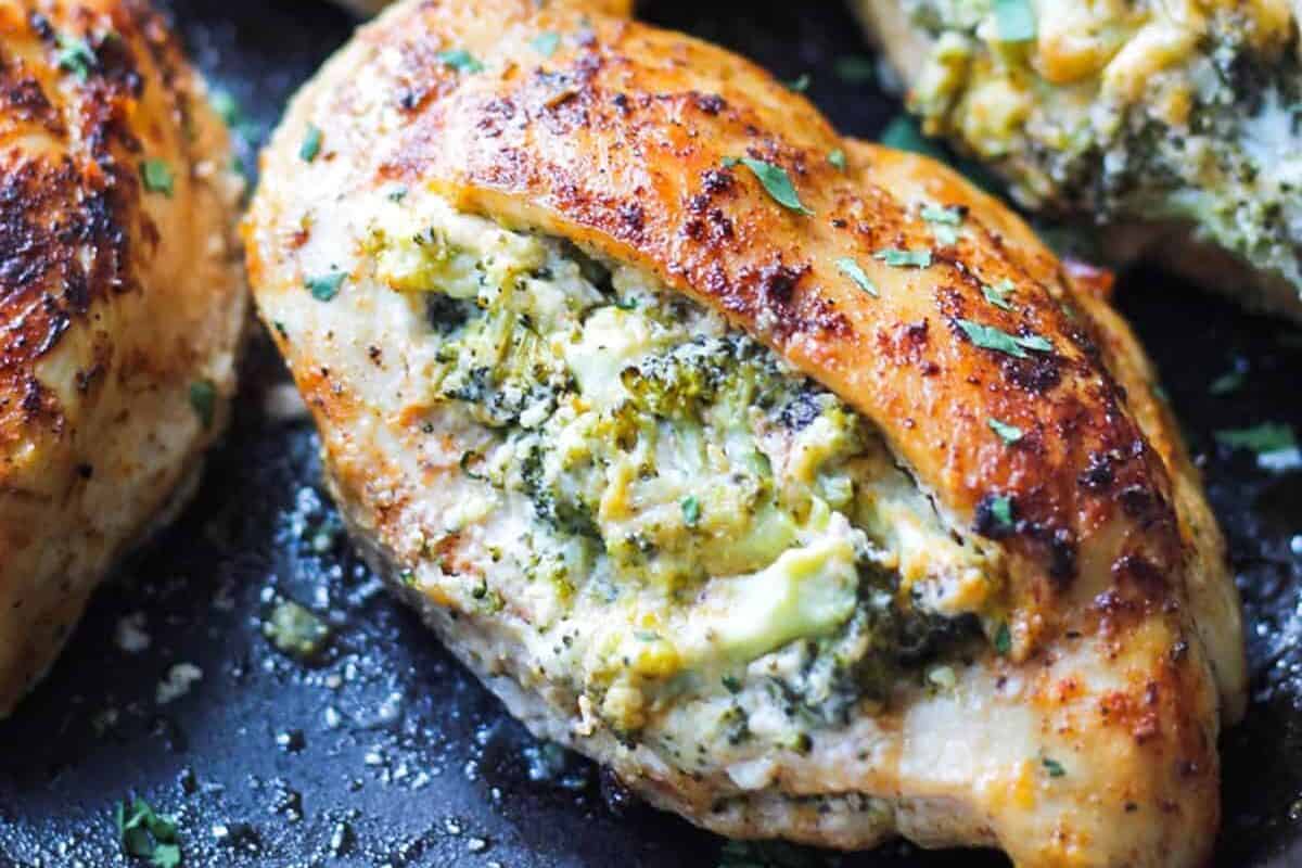 chicken breast stuffed with broccoli and cheese.