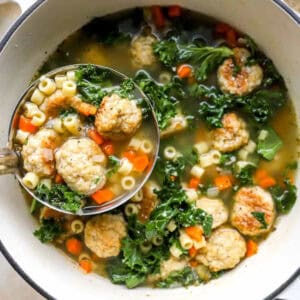 Italian wedding chicken meatball soup