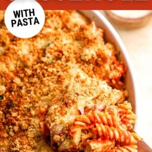 chicken parmesan casserole pin.