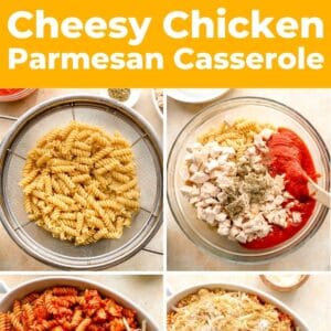 chicken parmesan casserole pin.