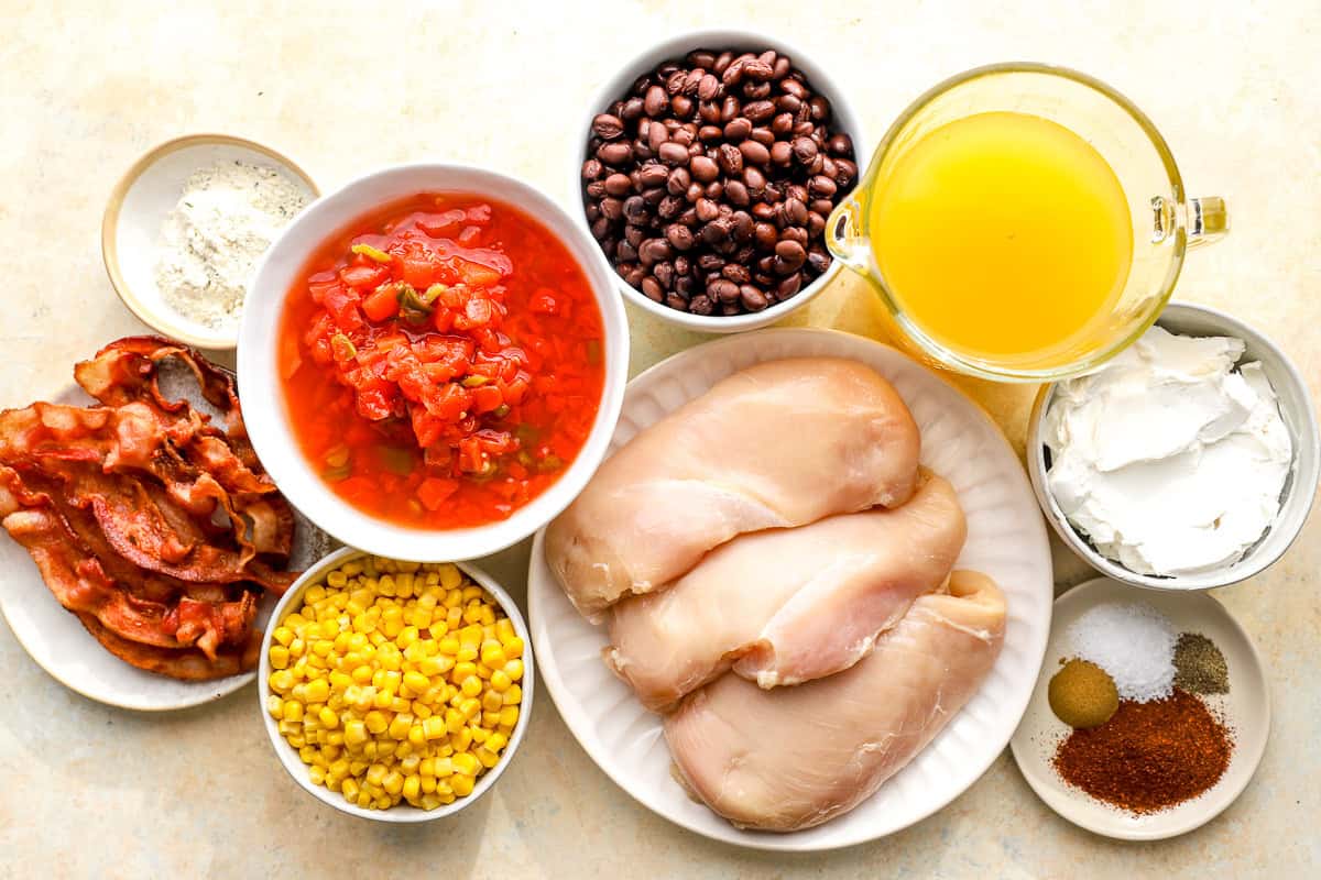 ingredients for crack chicken chili.