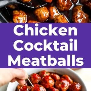 crockpot grape jelly chicken meatballs pin.