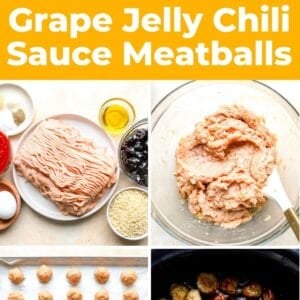 crockpot grape jelly chicken meatballs pin.