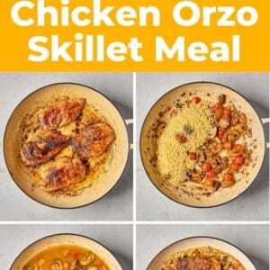 ricotta chicken and orzo skillet pin.