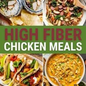 high fiber chicken recipes pin.