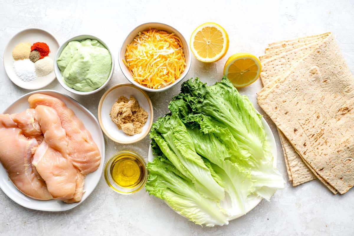 ingredients for chick fil a cool wraps.