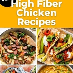 high fiber chicken recipes pin.
