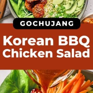 korean bbq chicken salad pin.