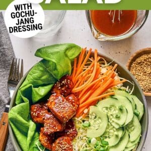 korean bbq chicken salad pin.