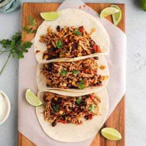 Crockpot chicken tacos.