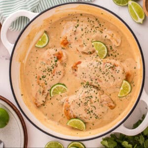 Chicken breasts garnished and ready to serve.