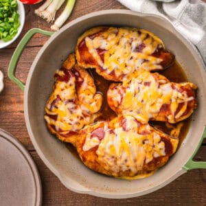 Melted cheese on the chicken.