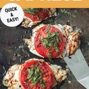 Pin: sheet pan chicken caprese.