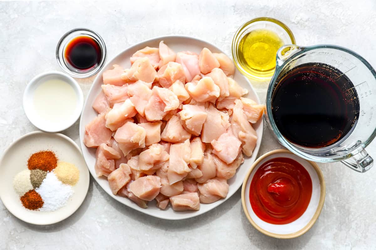 Ingredients for Diet Coke chicken.