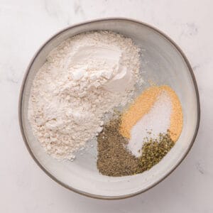Dry ingredients in a bowl.