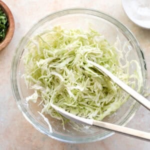 Shredded cabbage tossed with ranch dressing.