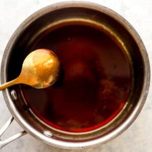 Sauce whisked together.