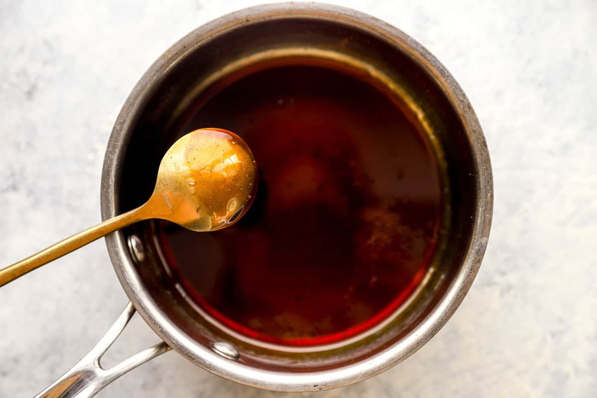 Sauce whisked together.