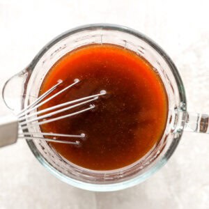 Diet coke sauce ingredients whisked together.