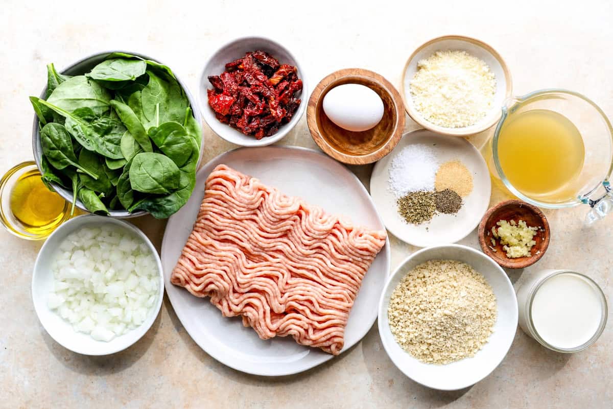 Ingredients for me marry me chicken meatballs.