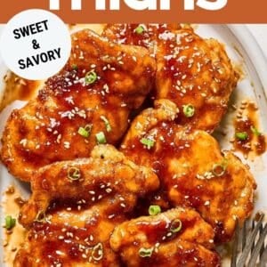 Pinterest graphic. Shoyu chicken with text overlay.