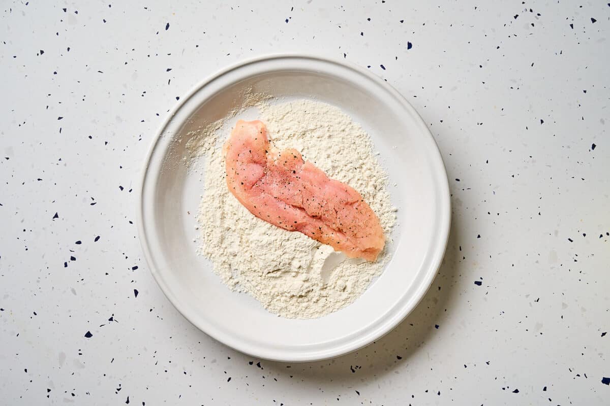 Seasoned chicken cutlet.