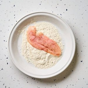 Seasoned chicken cutlet.