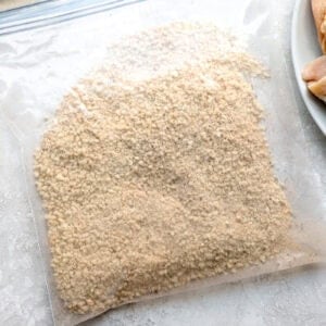 Homemade shake n' bake seasoning mix in a resealable bag.
