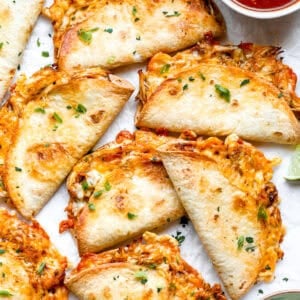 Crispy baked chicken tacos.