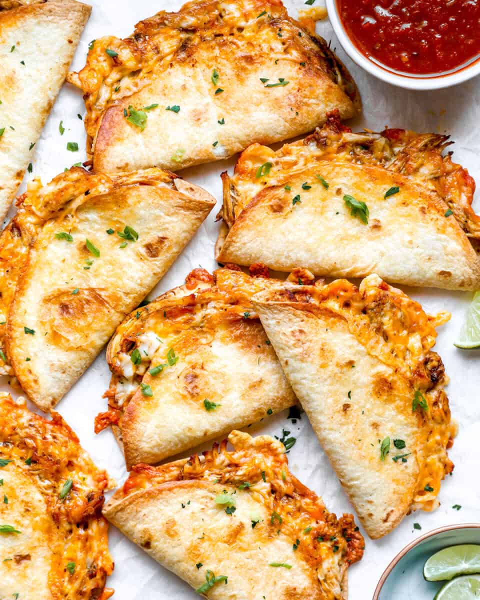 Crispy baked chicken tacos.