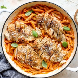 Chicken penne alla vodka.