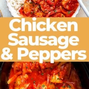 Pin: chicken sausage and peppers (slow cooker recipe).