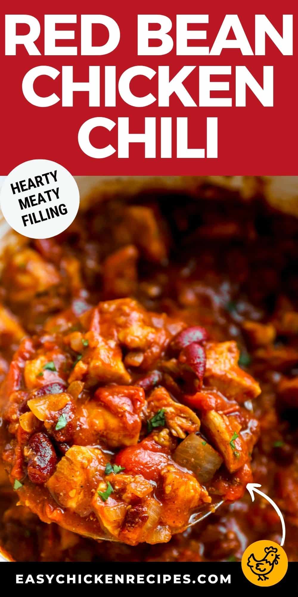 Pin: red bean chicken chili (hearty, meaty, filling).